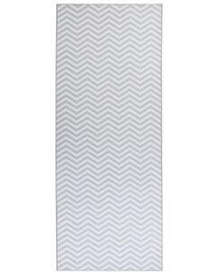 Matto polyesteri valkoinen/harmaa 80 x 200 cm SAIKHEDA Matto polyesteri valkoinen/harmaa 80 x 200 cm SAIKHEDA