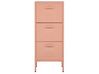 3 Drawer Metal  Storage Cabinet Pink WOSTOK_812083