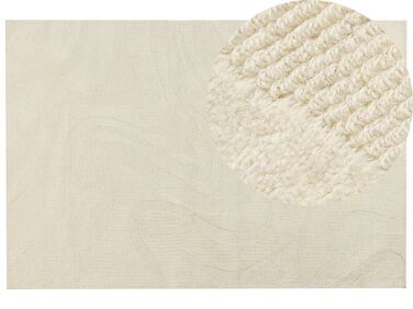 Teppich Wolle beige 200 x 300 cm abstraktes Muster SASNAK