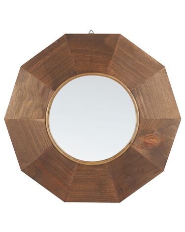 Espejo de pared de madera de álamo marrón 60 cm ASEM