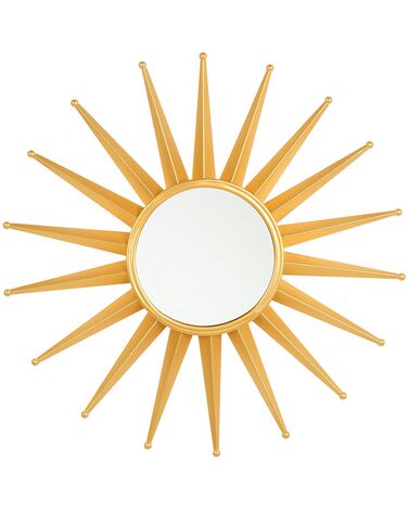 Metal Sunburst Wall Mirror ø 60 cm Gold PERELLI
