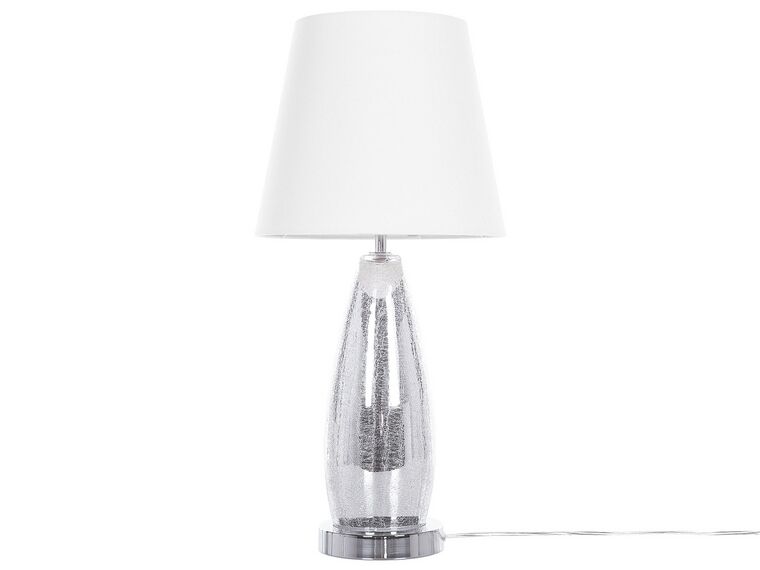 Lampa stołowa metalowa srebrna KOVDA _720598