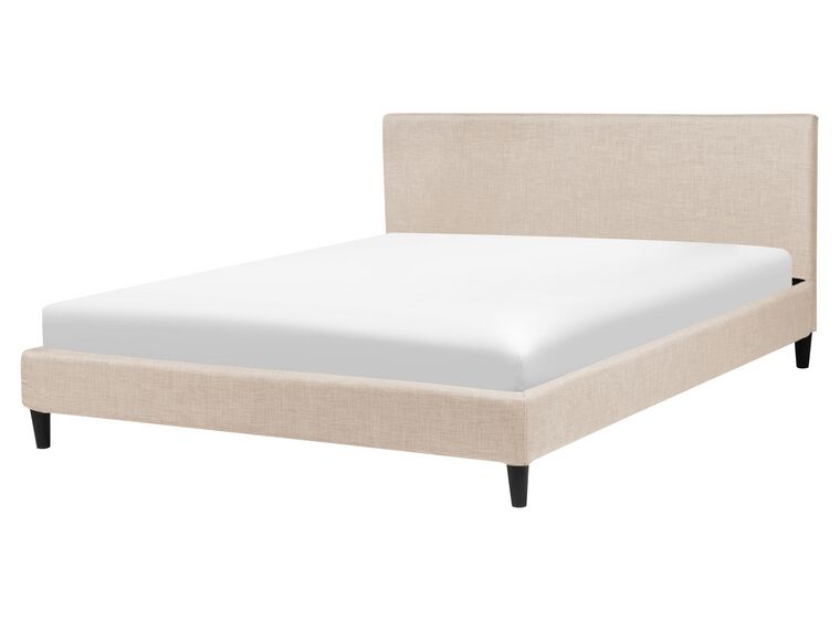 Fabric EU King Size Bed Beige FITOU_709810