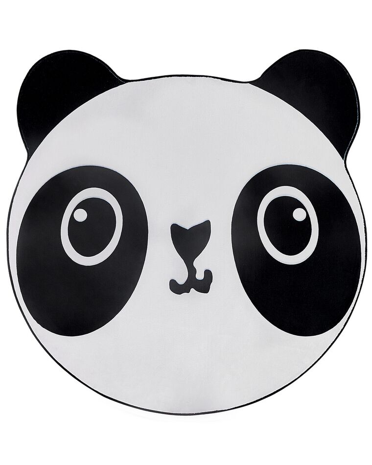Kinderteppich schwarz / weiß ⌀ 120 cm Pandamotiv Kurzflor PANDA_831067