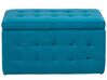 Velvet Fabric Storage Ottoman Sea Blue MICHIGAN_685074