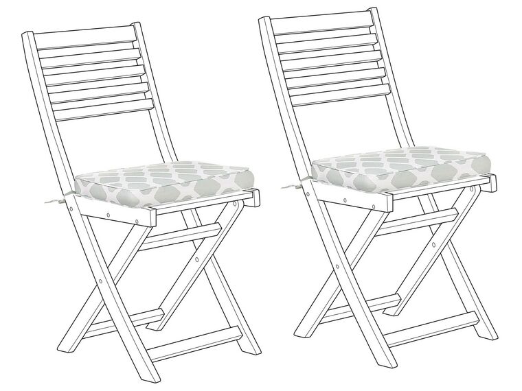 Lot de 2 coussins vert et blanc pour chaises de jardin FIJI_764384