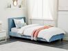 Łóżko welurowe 90 x 200cm błękitne FITOU_875336