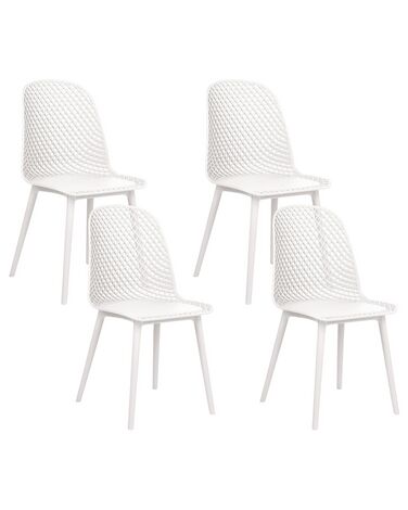 Sæt med 4 spisebordsstole hvid EMORY
