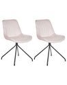 Set of 2 Velvet Dining Chairs Beige NAVASOTA_860848