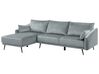 Right Hand Velvet Corner Sofa LED Grey VARDE_754452