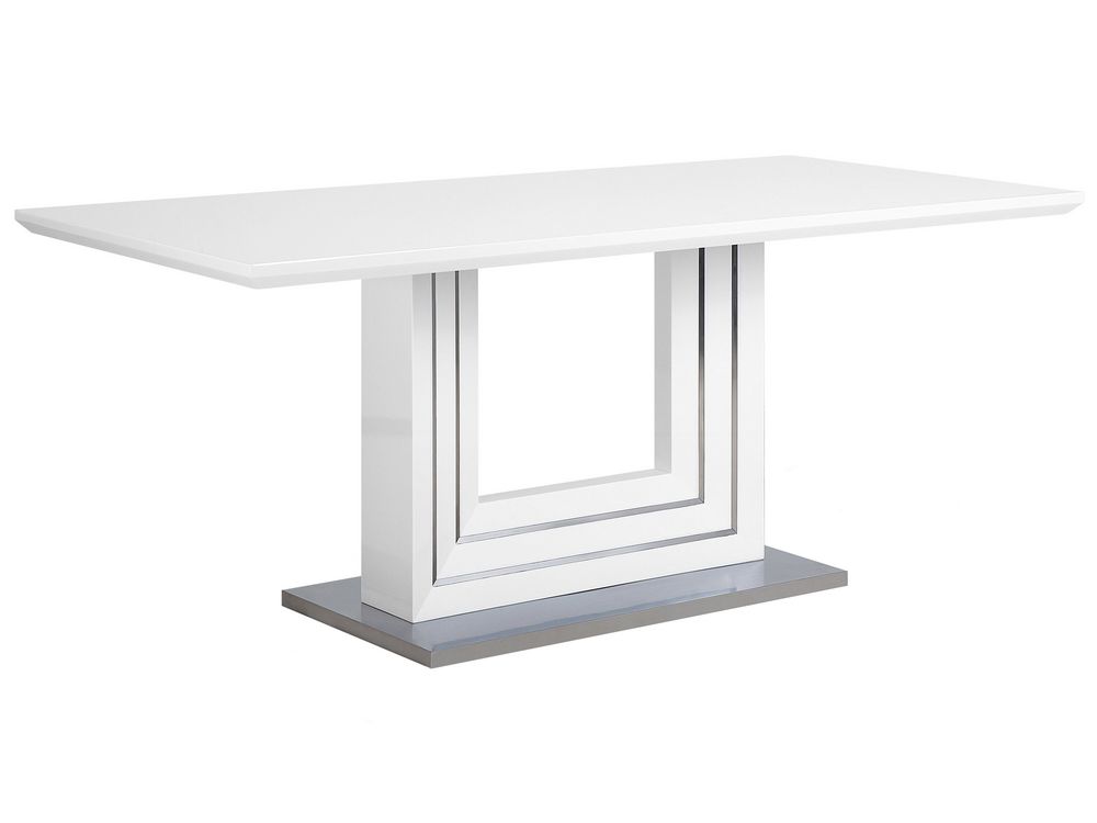 Esszimmertisch weiß Edelstahl 180 x 90 cm KALONA | Beliani.de