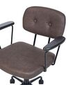 Faux Leather Desk Chair Dark Brown ALGERITA_855214
