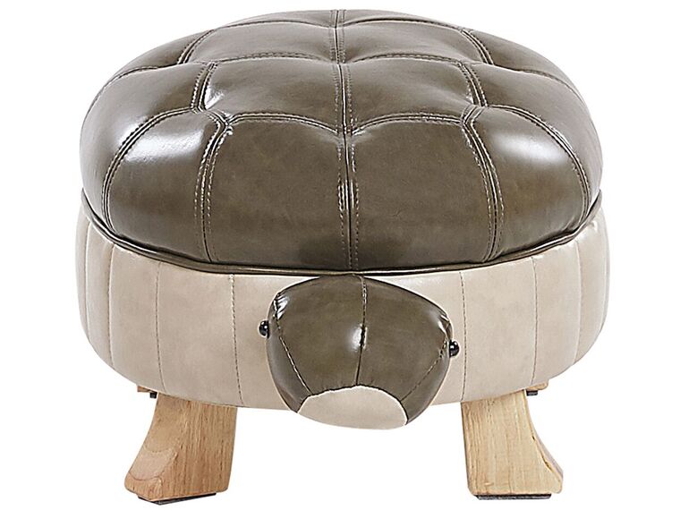 Pouf contenitore imbottito 38 cm in ecopelle verde - Fluffy Pouf contenitore imbottito 38 cm in ecopelle verde - Fluffy