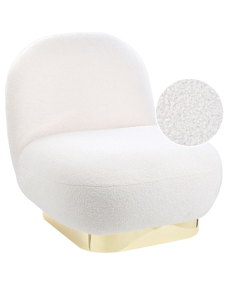 Boucle Armless Chair White LOVIISA_844821