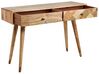 Konzolový stolík z mangového dreva s 2 zásuvkami svetlé drevo GLENTANA_892037