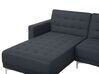 5 Seater U-Shaped Modular Fabric Sofa with Ottoman Dark Grey ABERDEEN_718892