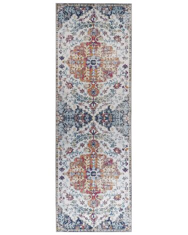 Teppich mehrfarbig orientalisches Muster 80 x 240 cm Kurzflor ENAYAM