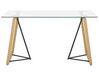 Glass Top Dining Table 140 x 80 cm Light Wood TACOMA_786372