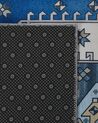 Teppich blau / beige orientalisches Muster 80 x 200 cm Kurzflor PARVAKADLI_831590