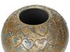 Terracotta dekorativ vase 33 cm guld med turkis NIDA_742395