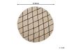 Teppich beige / schwarz ø 140 cm geometrisches Muster Kurzflor MIDYAT _761650