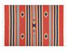 Kelim Teppich Baumwolle mehrfarbig 140 x 200 cm geometrisches Muster Kurzflor HATIS_870121