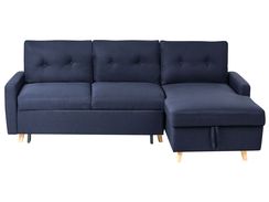 4-istuttava kulmavuodesohva säilytystilalla vasenk. laivastonsininen FLAKK