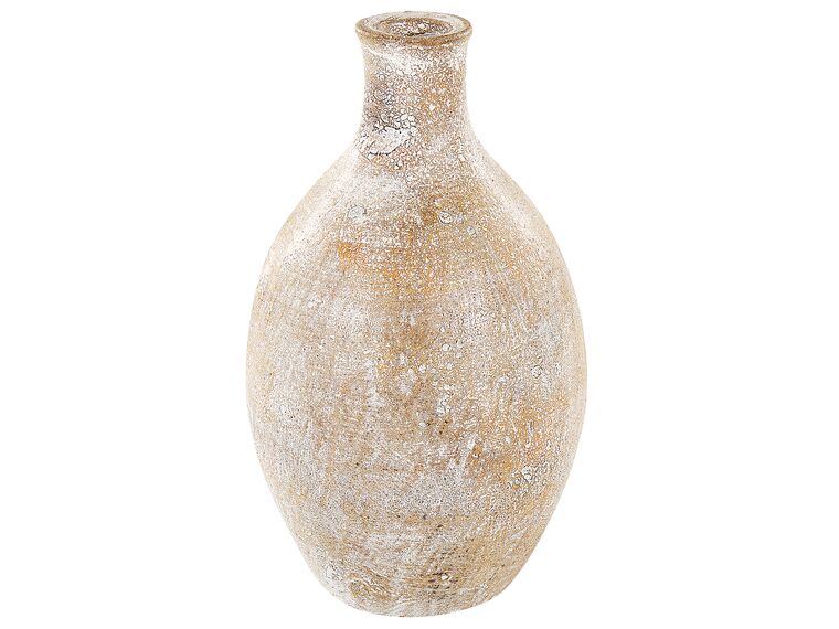 Vaso decorativo em terracota branca e creme 39 cm CYRENA_850401
