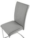 Set of 2 Faux Leather Dining Chairs Grey ROVARD_790115