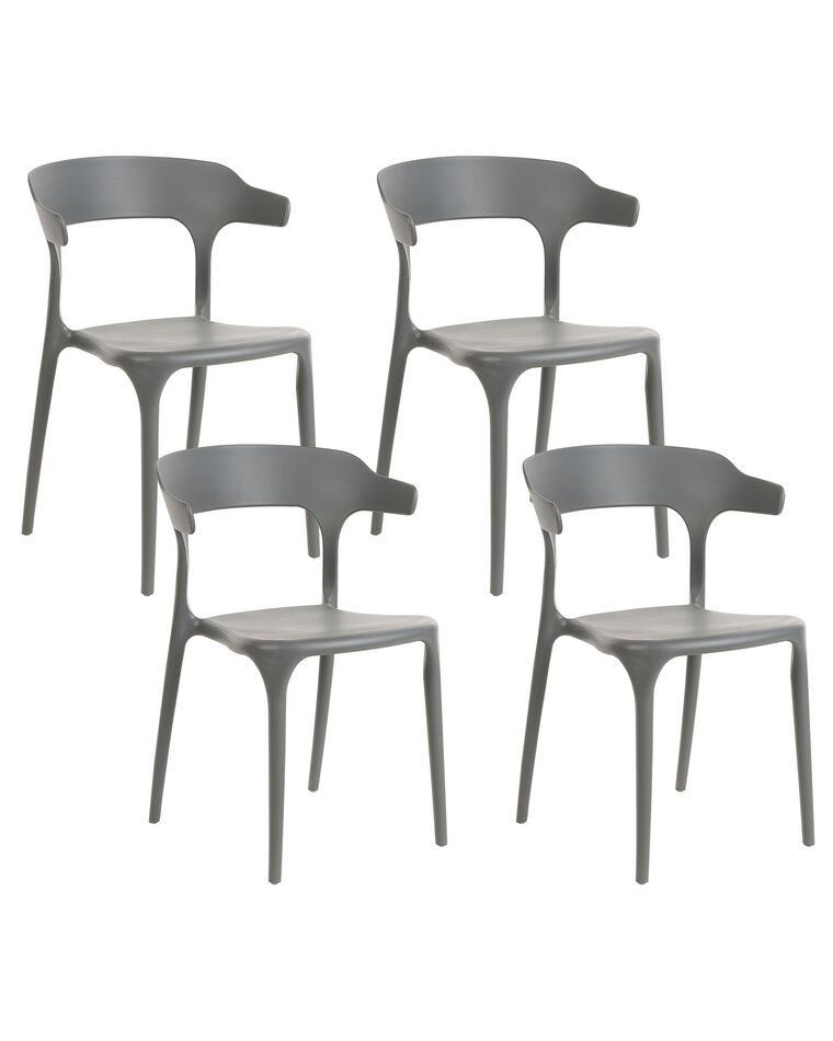 Sæt med 4 spisebordsstole grå GUBBIO _862365