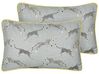 Set of 2 Cotton Cushions Cheetah Motif 30 x 50 cm Grey ARALES_893080