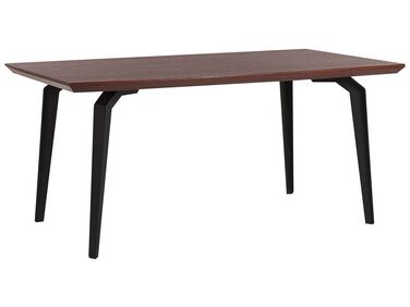Mesa de comedor madera oscura/negro 160 x 90 cm AMARES