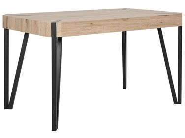 Mesa de comedor madera clara/negro 130 x 80 cm CAMBELL