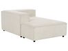 Right Hand Jumbo Cord Chaise Lounge Off-White APRICA_907553