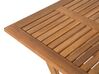 Zestaw mebli balkonowych drewniany jasny z poduszkami niebieskimi FIJI_764297