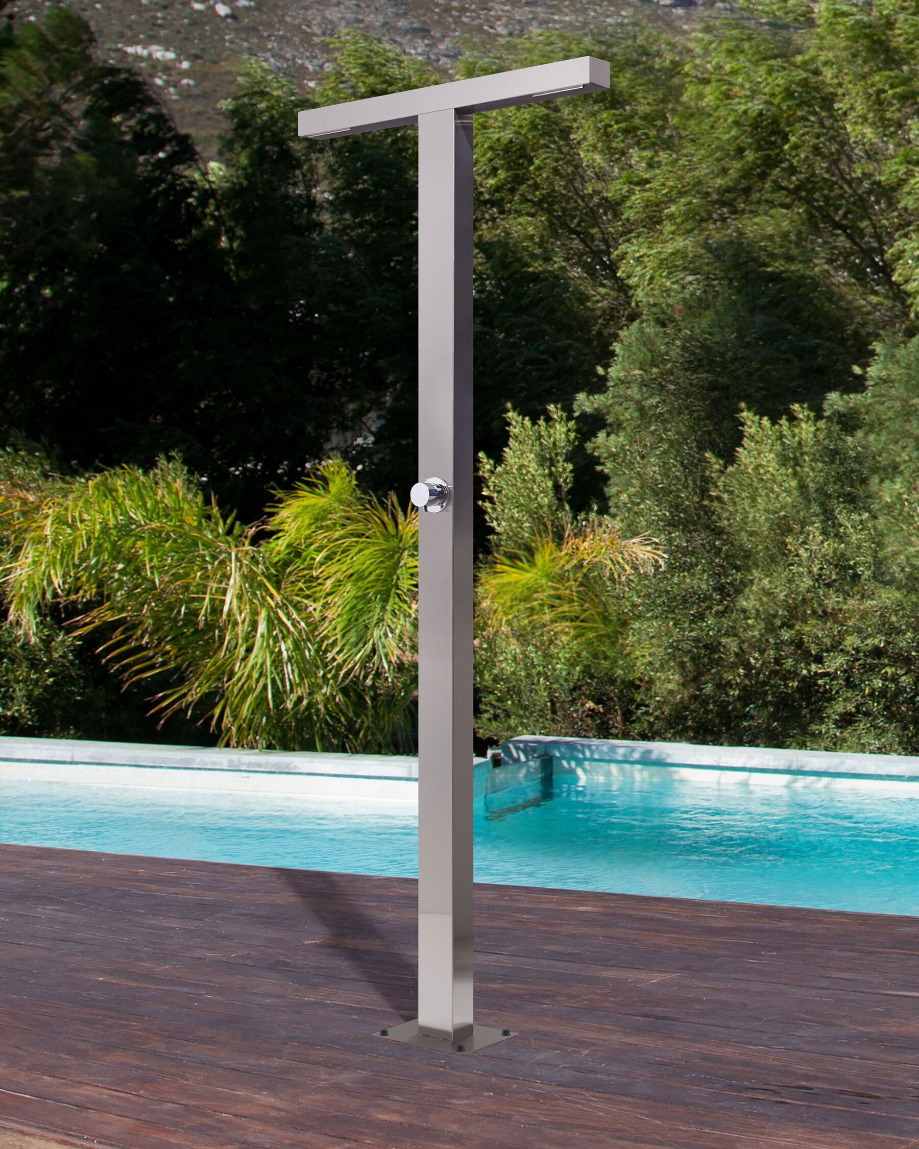 Freestanding Outdoor Shower Silver URZULAI Beliani.co.uk