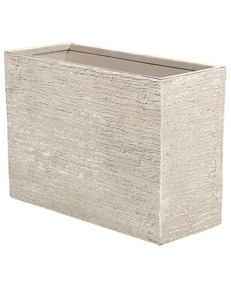 Rectangular Plant Pot 29 x 70 x 50 cm Beige EDESSA | Beliani.co.uk