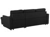 Right Hand Fabric Corner Sofa Bed with Storage Black NESNA_717064