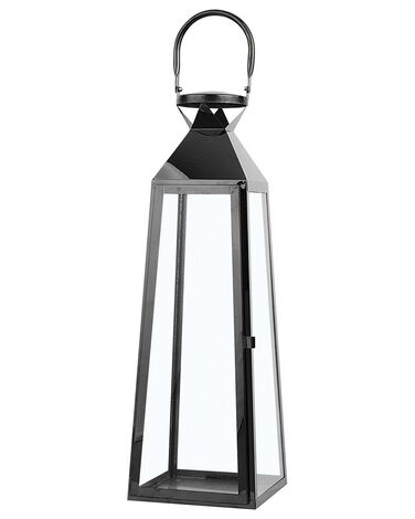 Lampion stalowy 42 cm czarny CRETE