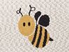Manta infantil em algodão creme com padrão de abelhas 130 x 170 cm DRAGAN_905389