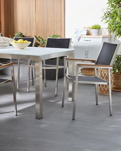 Puutarhatuoli kangas musta 4 kpl GROSSETO