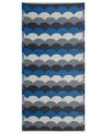 Outdoor Teppich grau-blau 90 x 180 cm geometrisches Muster Kurzflor BELLARY_716190