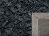 Vloerkleed leer zwart 80 x 150 cm MUT_719349