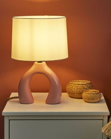 Ceramic Table Lamp Pink ABBIE