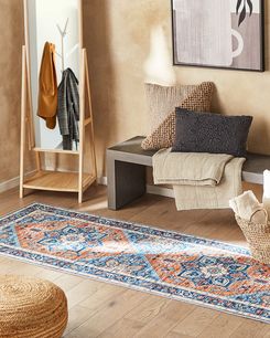 Matto sininen/oranssi 80 x 240 cm RITAPURAM Matto sininen/oranssi 80 x 240 cm RITAPURAM