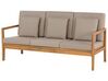 Lounge Set zertifiziertes Holz hellbraun 7-Sitzer Auflagen grau PATAJA_803235