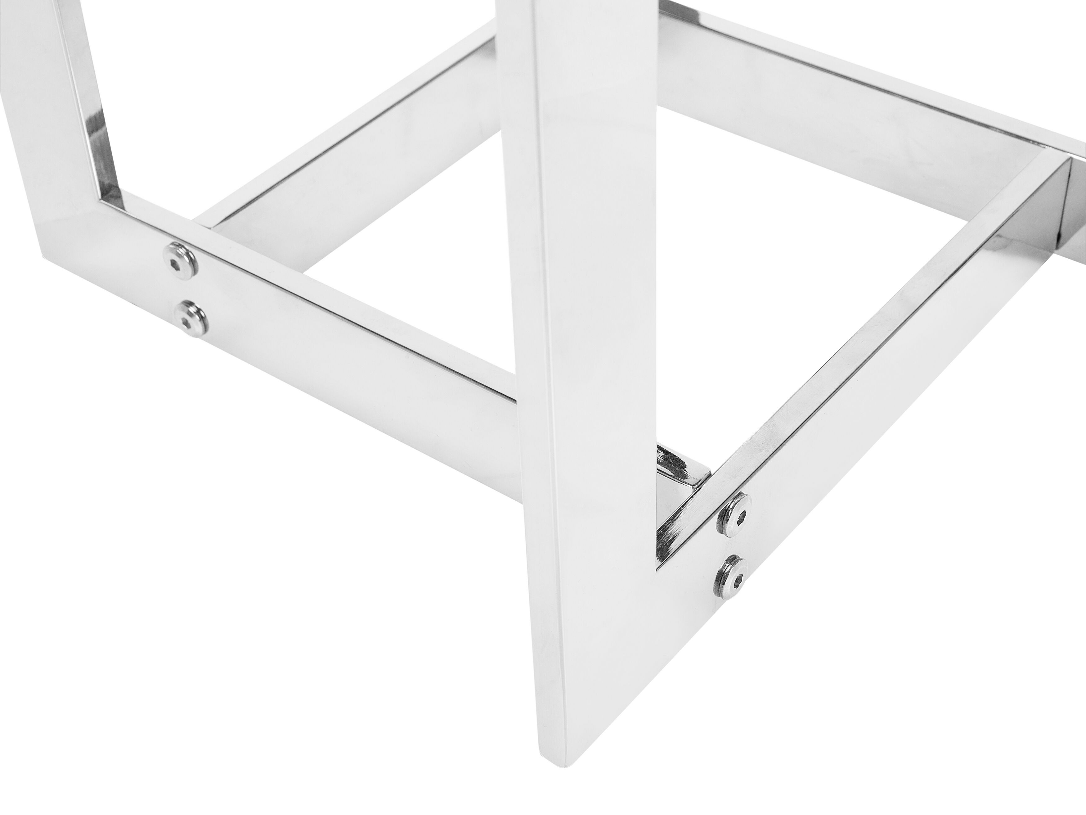 Glass Top Side Table Silver CRYSTAL Beliani.co.uk