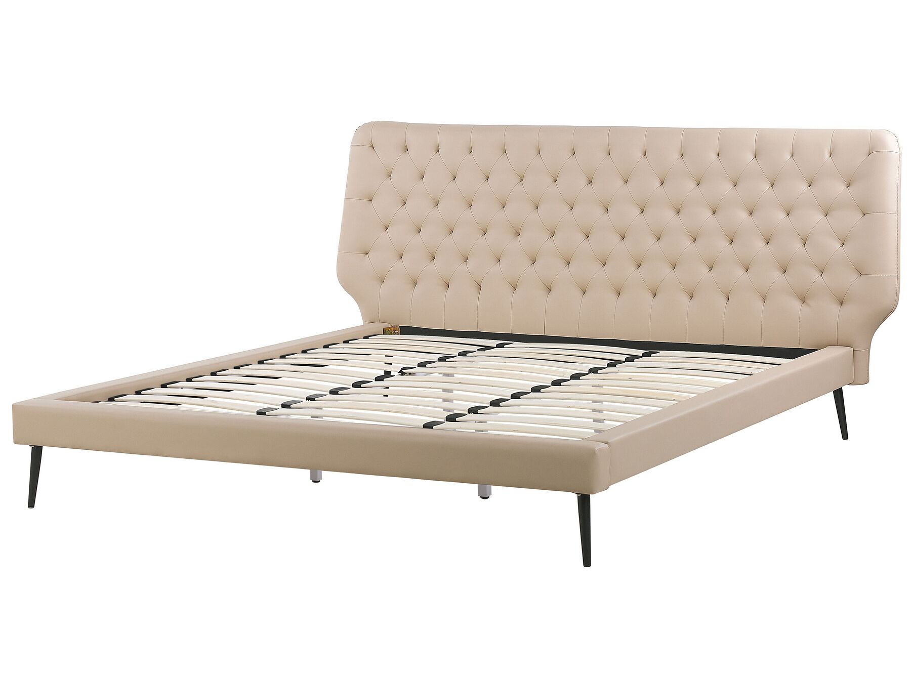 Cama en piel sintética beige 180x200 cm ESSONNE | Beliani.es