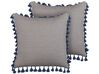 Set of 2 Cushions with Tassels 45 x 45 cm Grey CARPINUS_838439