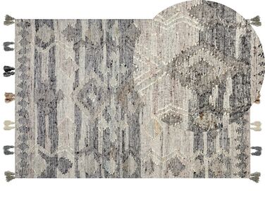 Szürke kilim gyapjúszőnyeg 160 x 230 cm ARATASHEN